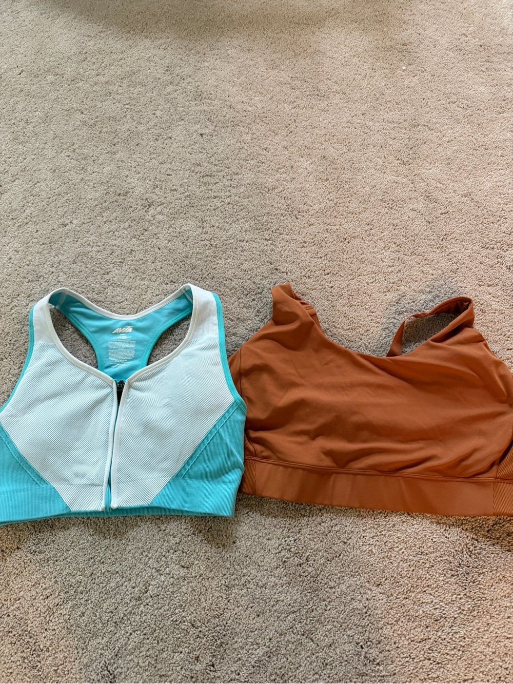 Women’s Swim Sports Bikini Tops - Teal and Rust